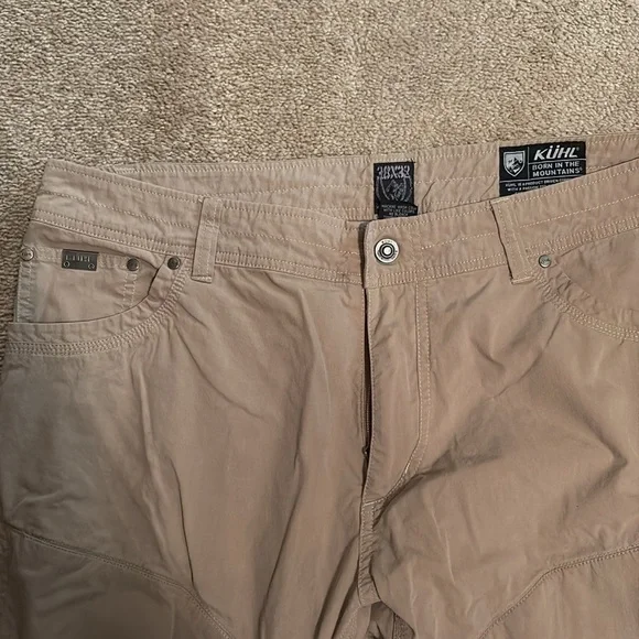 Kuhl Men’s Cargo Hiking Work Wear khaki Vented Pants Size 38 X 32 - Picture 2 of 8